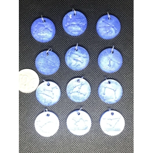 Resin zodiac star sign pendants blue
