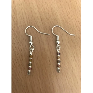 Handmade bead dangle pierced earrings with shepherd hooks