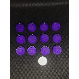 Resin zodiac pendants purple