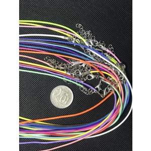 Coloured wax leather snake necklace 45cm + 5cm extension chain