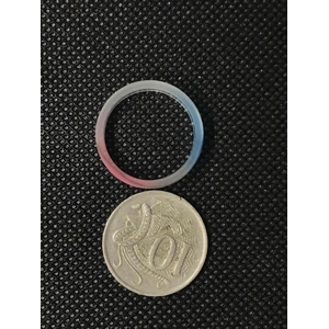 Resin Ring approx 20mm diameter with Peacock Feather in blue, pink, clear, frosted resin