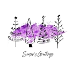 Purple Trees Season's Greetings cards