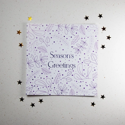 Winter Leaves Seasons Greetings Cards