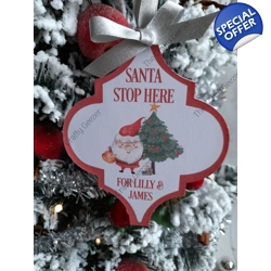Santa Stop Here Baubles