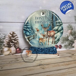 Woodland Deers Snowglobe Countdown