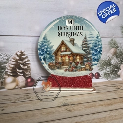Winter Cottage Snowglobe Countdown