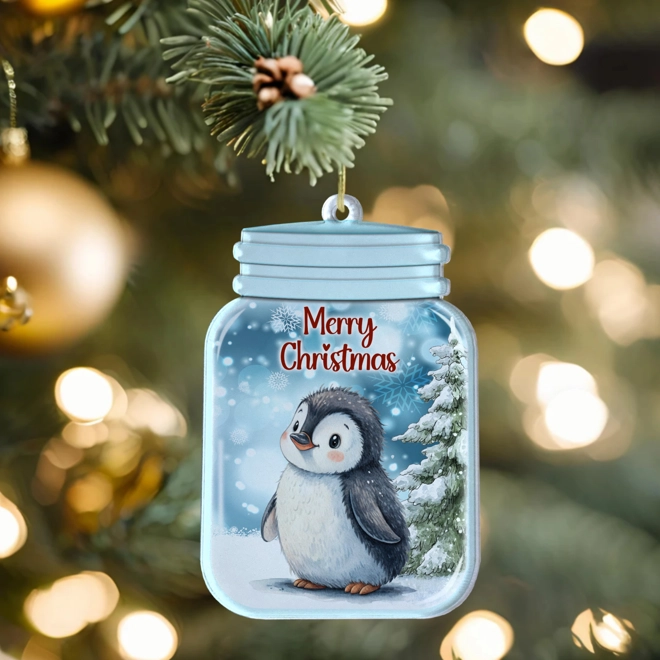 Additional Image for Cute Penguin Mason Jar Style Bauble