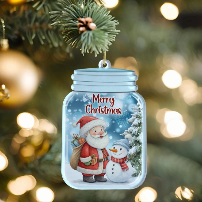 Additional Image for Santa & Snowman Mason Jar Style Bauble