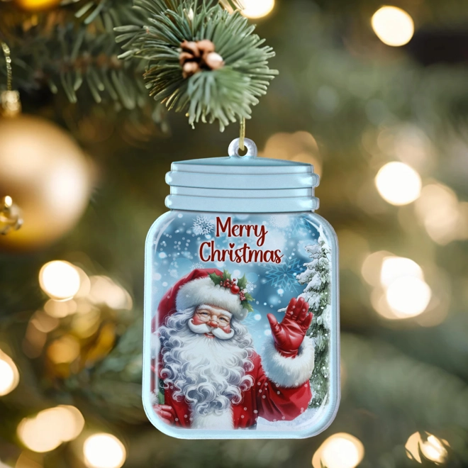 Additional Image for Santa Waving Mason Jar Style Bauble