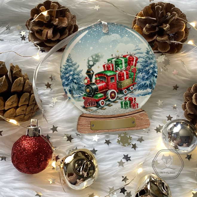 product Image for Red Train Snowglobe Bauble
