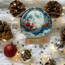 Santa Sleigh Snowglobe Bauble