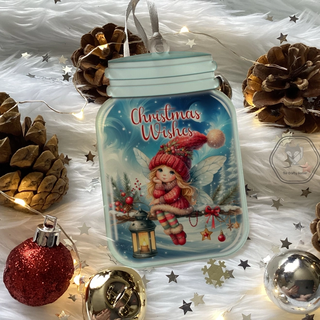 product Image for Christmas Fairy Mason Jar Style Bauble