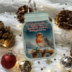 Robin Mason Jar Style Bauble