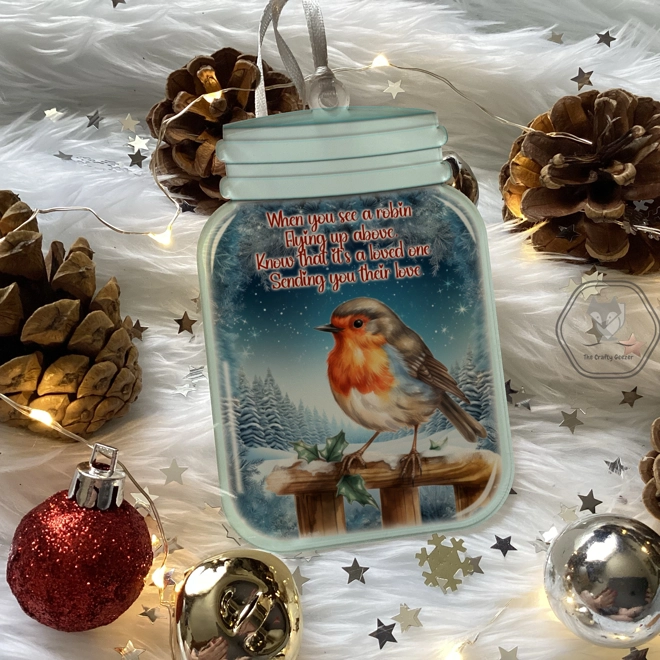 product Image for Robin Mason Jar Style Bauble