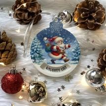 Rotating Santa Naughty or Nice Bauble