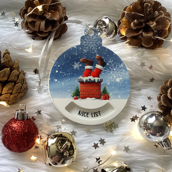 Additional Image for Rotating Santa Naughty or Nice Bauble