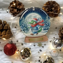 Crocodile Snowglobe Bauble