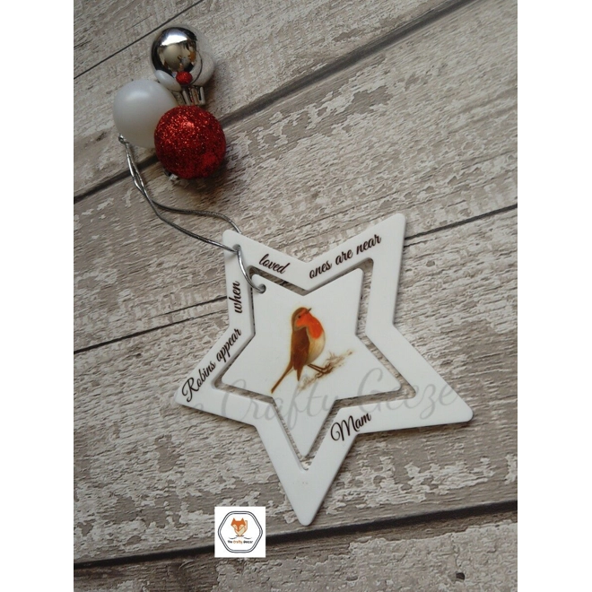 Additional Image for Acrylic robin star bauble