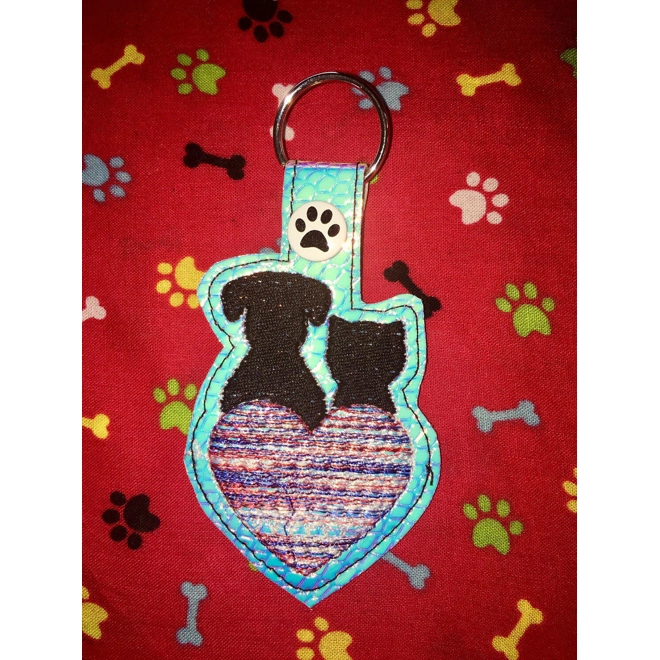 product Image for dog and cat silhouette with heart