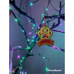 Paw print with banner