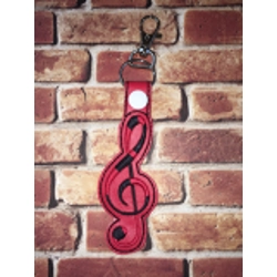 Treble clef keychain