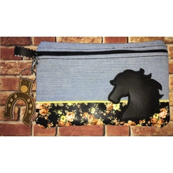 Horse silhouette zipper bag
