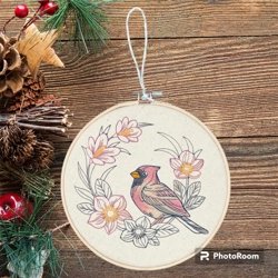 Cardinal wall hoop art