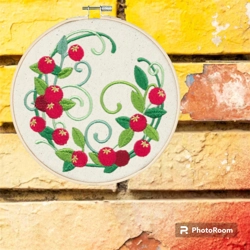 Cranberry hoop wall hoop art