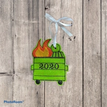 Dumpster fire ornament