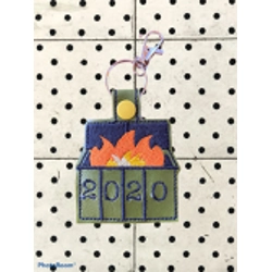Dumpster fire keychain
