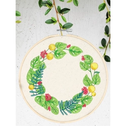 Tropical monstera hoop art