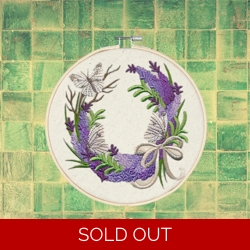 Lavender wall hoop art