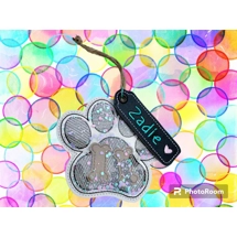 Dog paw shaker ornament