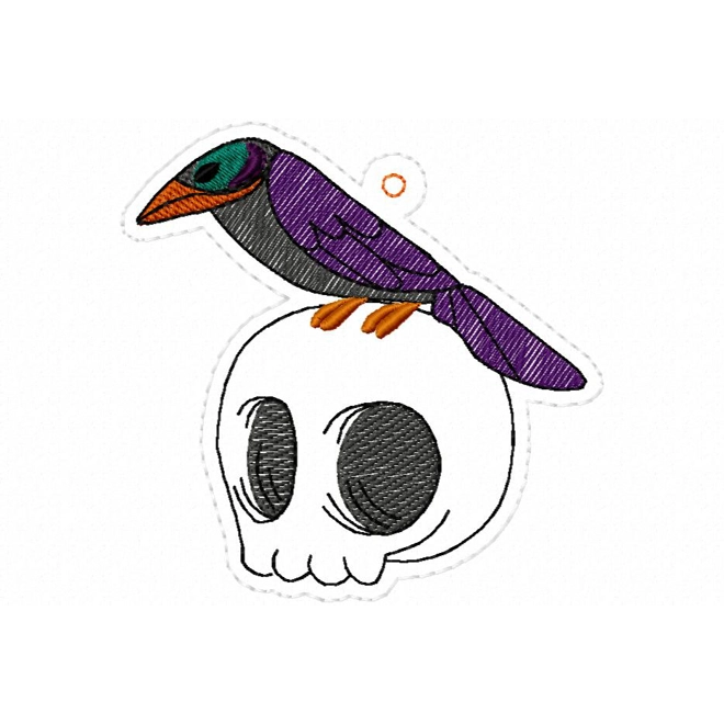 Additional Image for Raven & skull ornament