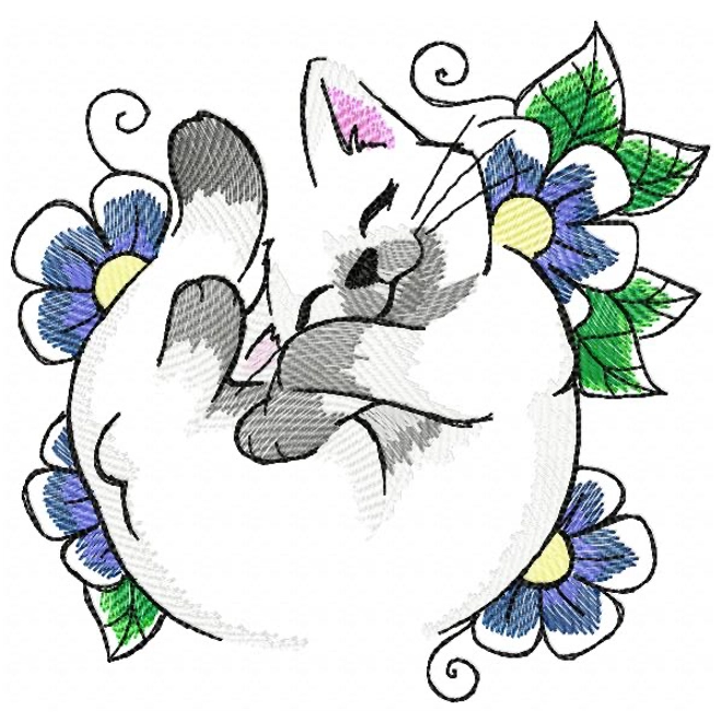 Additional Image for Soft sleepy kitty wall hoop art