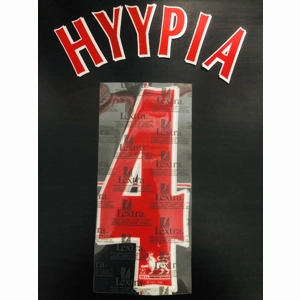 Red 1997/2007 Lextra Player Size Nameset Liverpool Hyypia 4