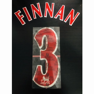 Red 1997/2007 Lextra Player Size Nameset Liverpool Finnan 3