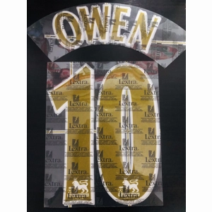 Gold 1997/2007 Lextra Player Size Nameset Newcastle United Owen 10