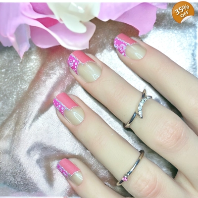 Coral/Pink Neon Paisley Tips