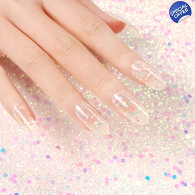 Funfetti Glow Milk (Glow in the Dark) Semi Cured Gel Wraps