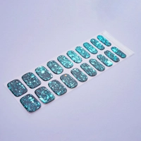 Aquamarine Shadow Flakies Semi Cured Gel Wrap