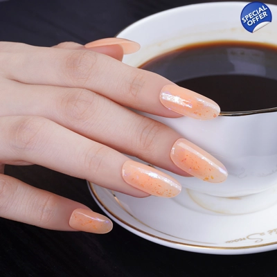 Peach Opal Flakies Semi Cured Gel Wraps