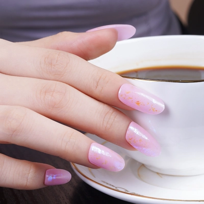 Pink Opal Flakies Semi Cured Gel Wraps