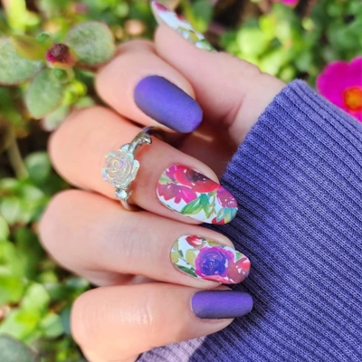 Crimson Floral Ombre