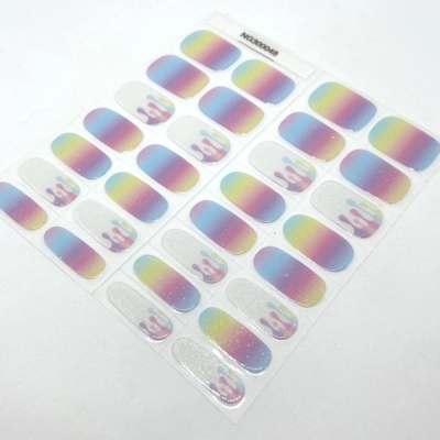 Rainbow Drips Semi Cured Gel Wraps