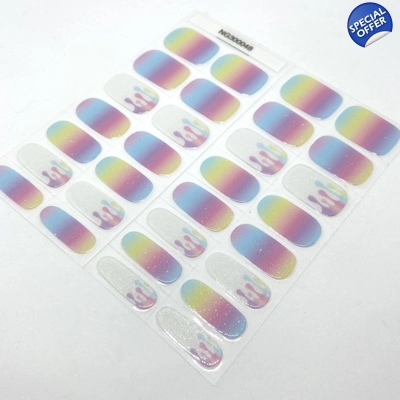 Rainbow Drips Semi Cured Gel Wraps