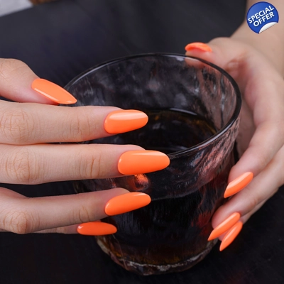 Neon Orange Semi Cured Gel Wraps