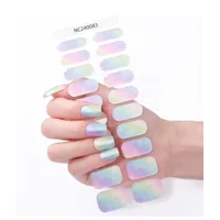 Pastel Rainbow Semi Cured Gel Nails