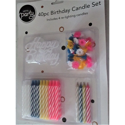 Candles 40 pieces Assorted title=