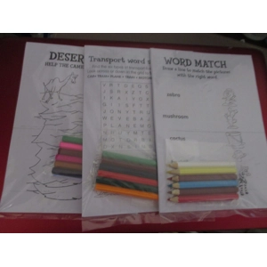 Colouring Packs 6 A5 sheets plus 6 half colour pencils